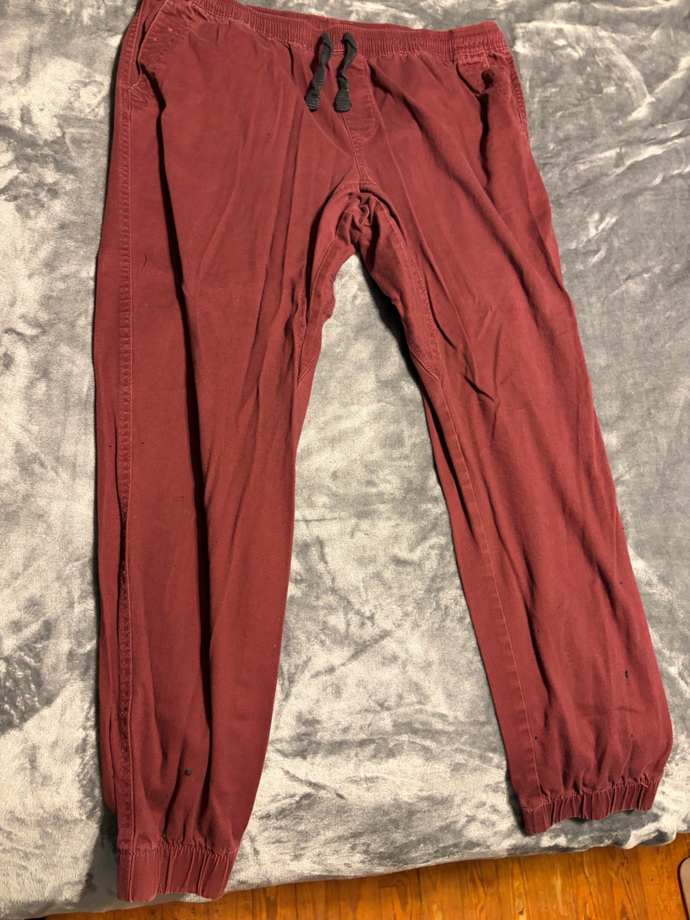 Men's Casual Drawstring Jogger Pants - Burgundy